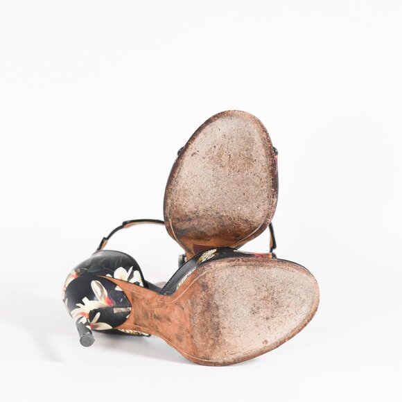 Givenchy Magnolia Moth Print Shark-Lock Sandals, Size 6-6.5 - Picture 9 of 14